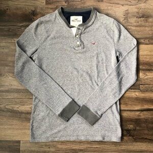 Hollister Gray Long Sleeve Henley